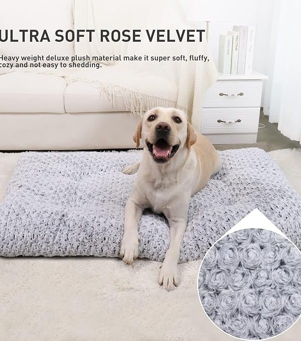 KSIIA Washable Dog Bed Deluxe Plush Dog Crate Beds