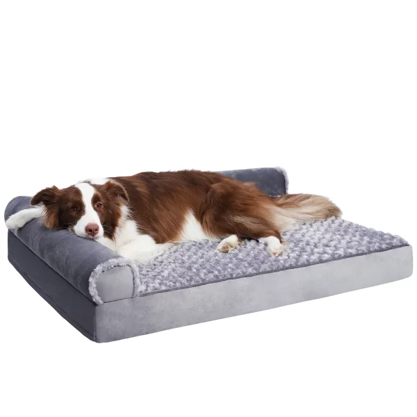 KSIIA Soft Pet Couch Bed for Large Dogs Soft Dog Bed Sofa with Egg Crate Foam