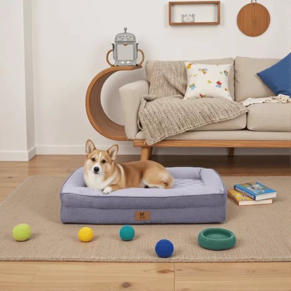 ksiiadogsofabedGD053-grey-2 Ksiia Orthopedic Memory Foam Pet Sofa Bed-Cozy