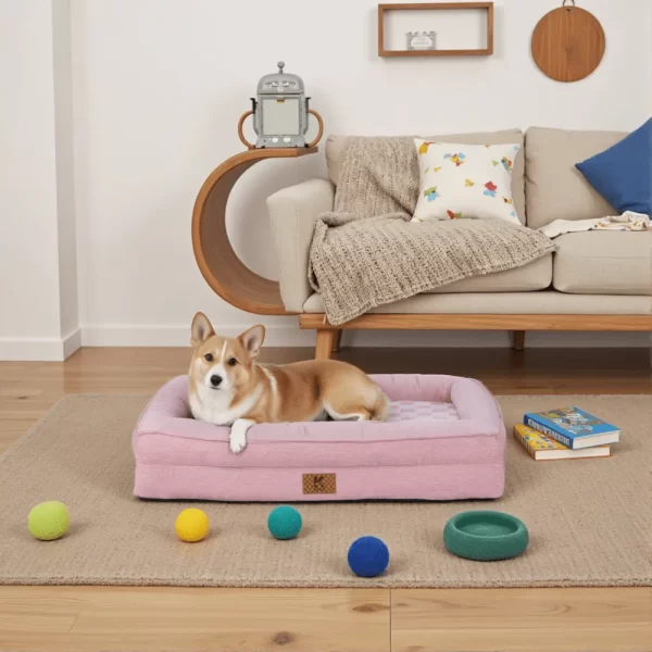 ksiiadogsofabedGD053-pink-2 Ksiia Orthopedic Memory Foam Pet Sofa Bed-Cozy